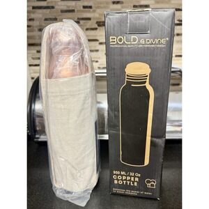 Bold & Divine Premium 32oz Pure Copper Water Bottle for Drinking Never Opened